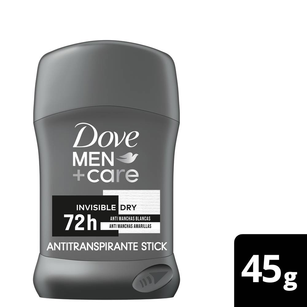 Dove antitranspirante men+care invisible (barra 45 g)