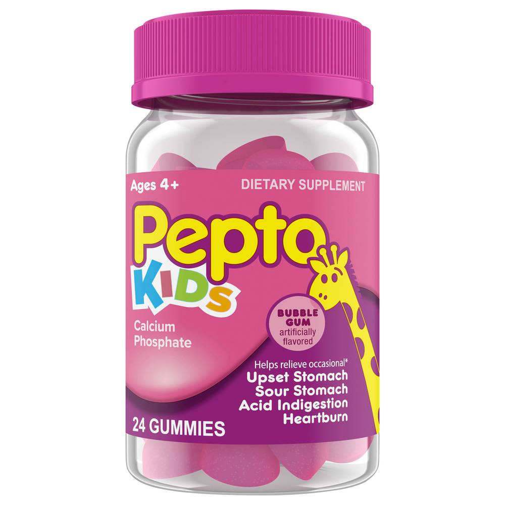 Pepto-Bismol Kids Gummies Helps Relieve Stomach Upset, 4 Y+ (24 ct)