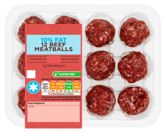 Sainsbury's 10% Fat Beef Meatballs (12 pack)