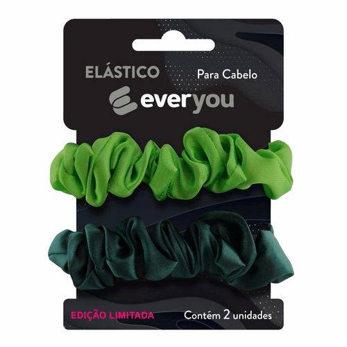 Scrunchie Para Cabelo Ever You Tecido Verde 2 Unidades