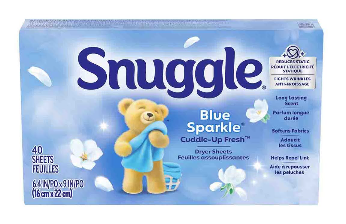 Snuggle Fabric Softener Dryer Sheets Blue Sparkle 40 Count