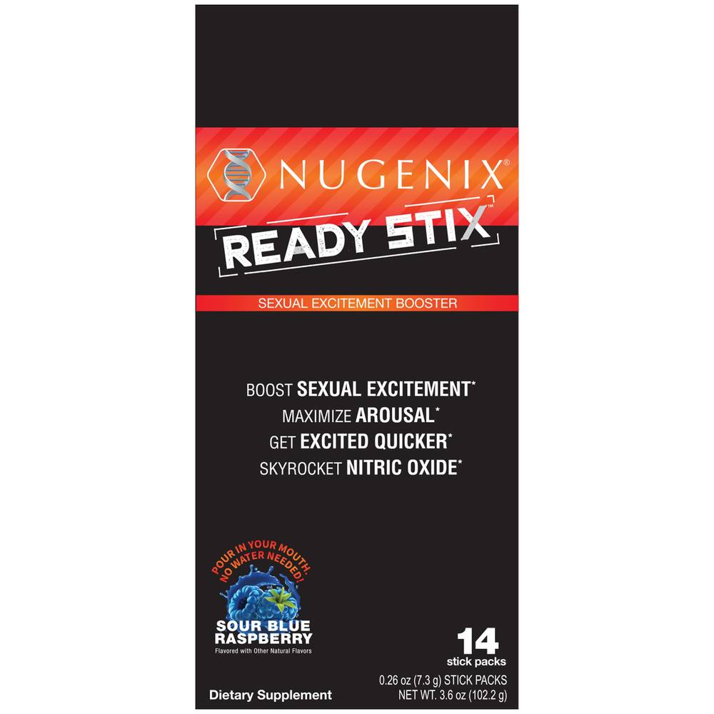 Nugenix Ready Stix Sexual Excitement Booster (sour blue raspberry) (14 ct, 0.26oz)