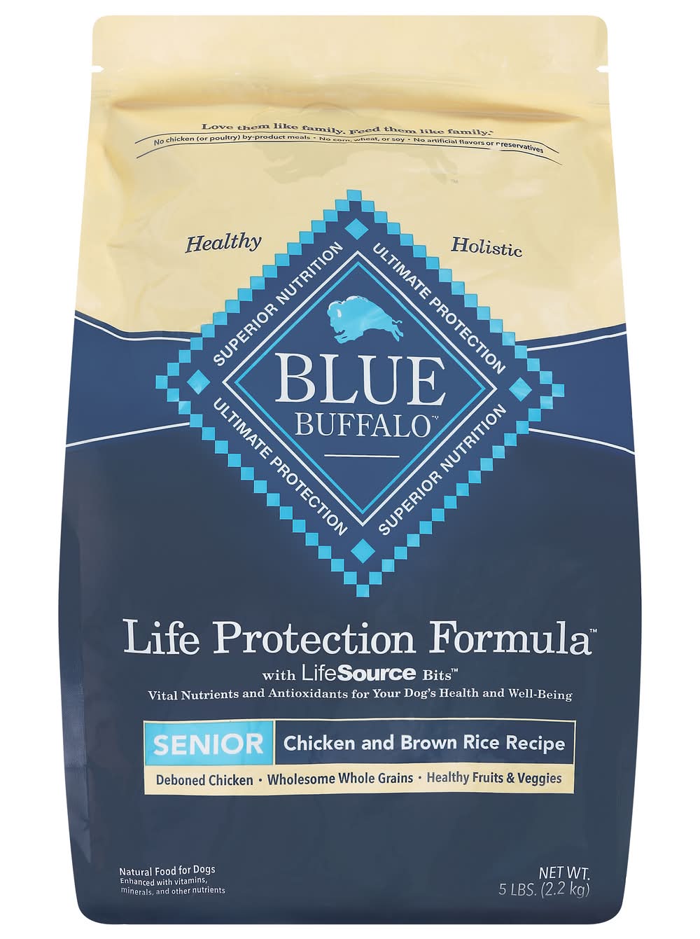Blue Buffalo Life Protection Formula Chicken and Brown Rice Recipe Dog Food, Senior (80 oz)