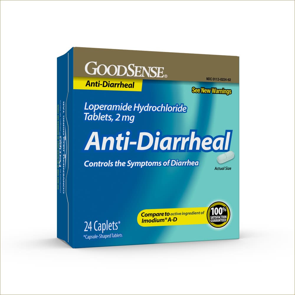 GoodSense Anti-Diarrheal Relief Loperamide Hydrochloride 2 mg Tablets (1.8 oz)