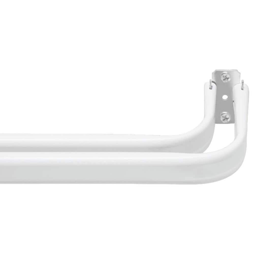 28 In. - 48 In. Heavy Duty Double Curtain Rod In White