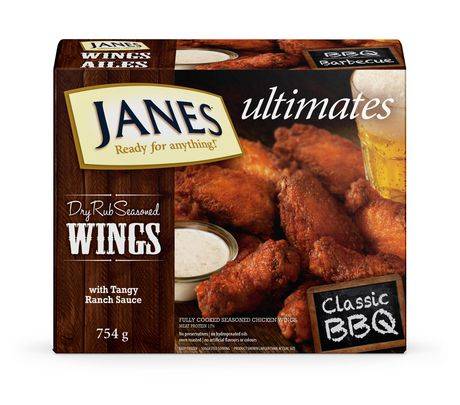 Janes Ultimates Dry Rub Seasoned Chicken Wings Classic Bbq (754 g)