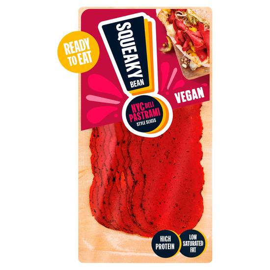 Squeaky Bean Vegan Pastrami Style Sandwich Slices Ready To Eat 90g