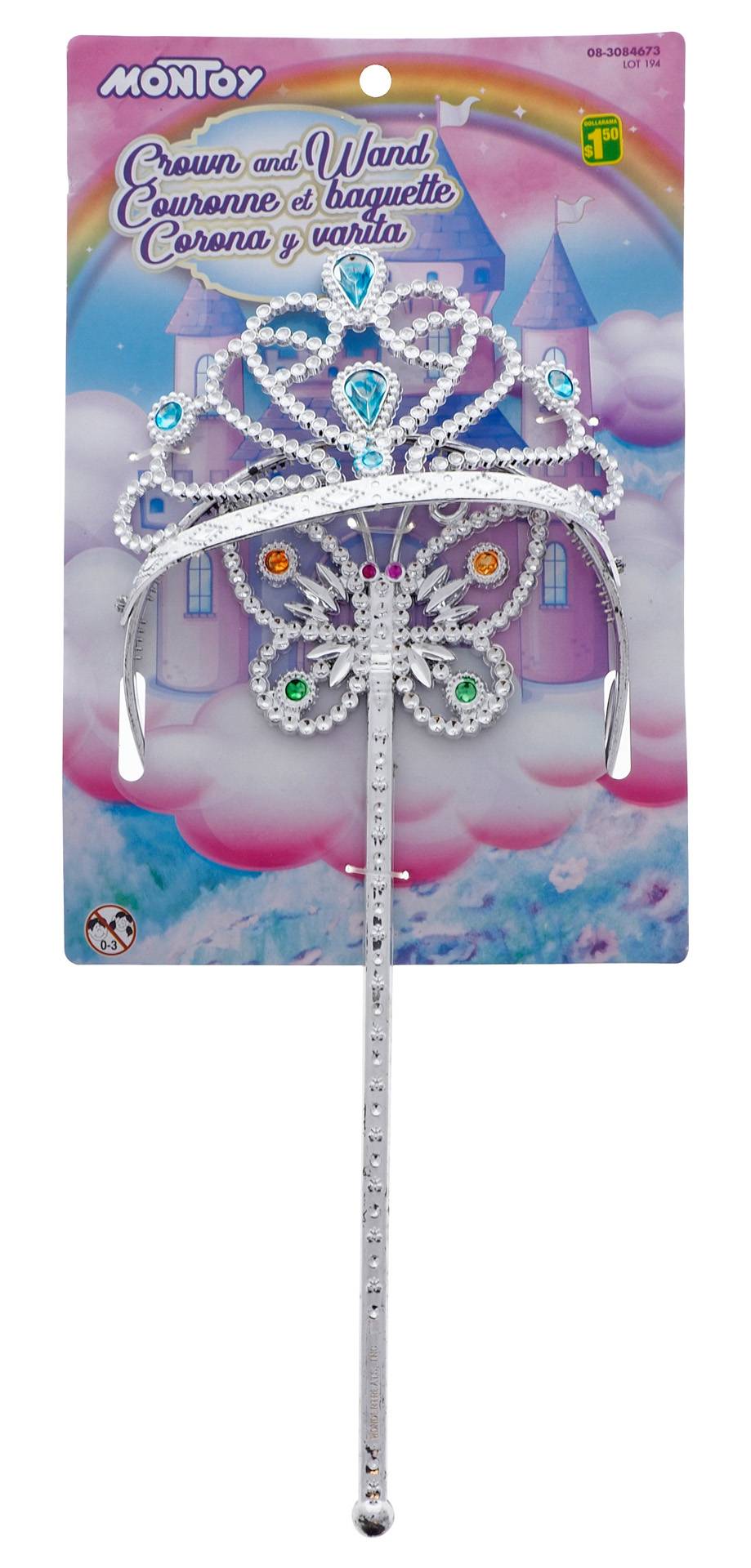 Montoy Plastic Princess Crown and Wand For Girls (2 ct)