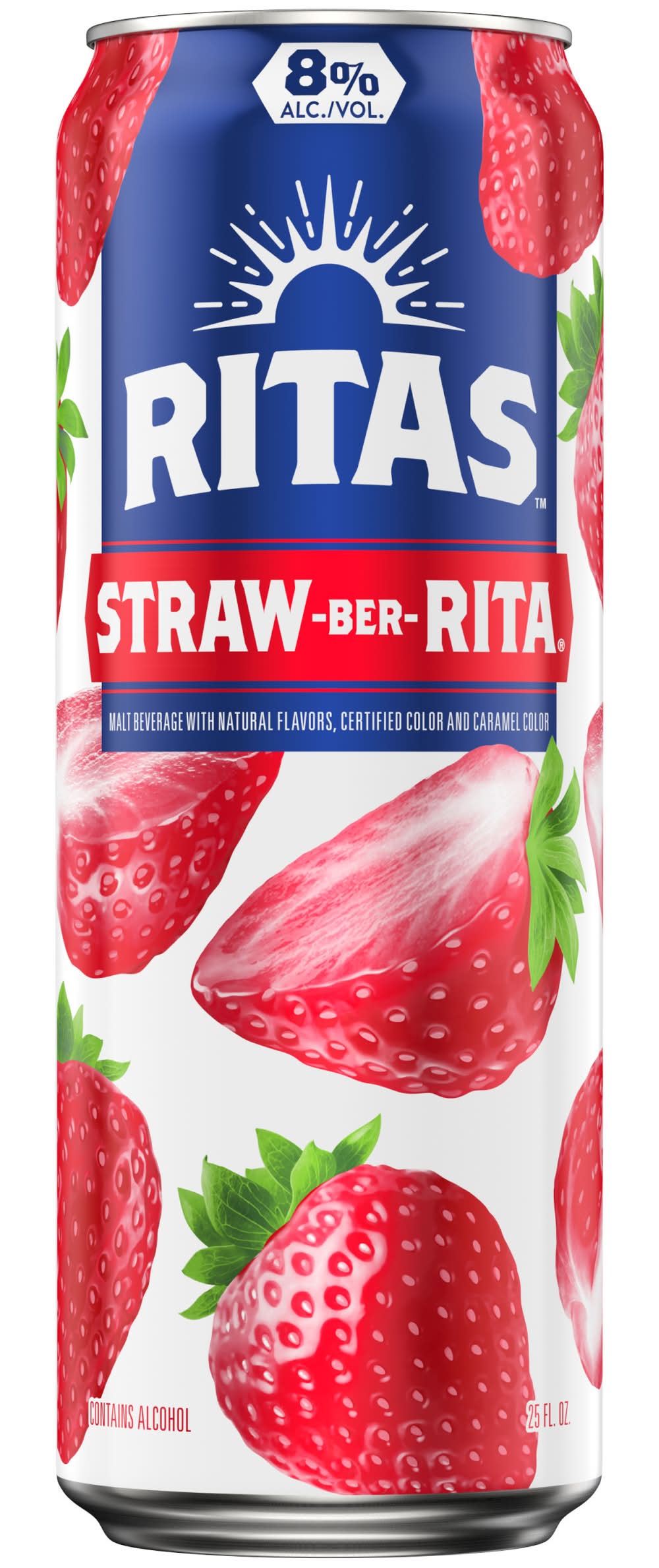 Ritas Sparkling Margarita Malt Beer, Straw-Ber-Rita (25 fl oz)