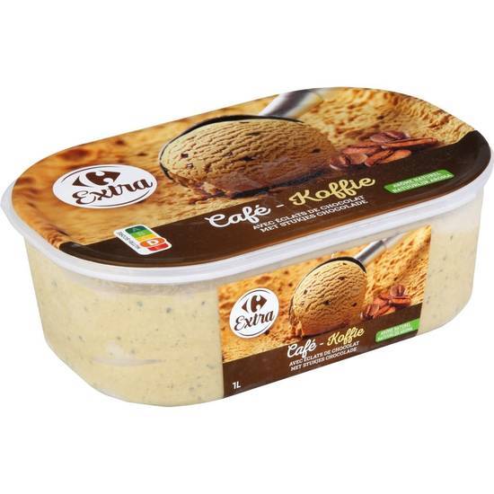 Carrefour Extra - Crème glacée avec éclats de chocolat (café)