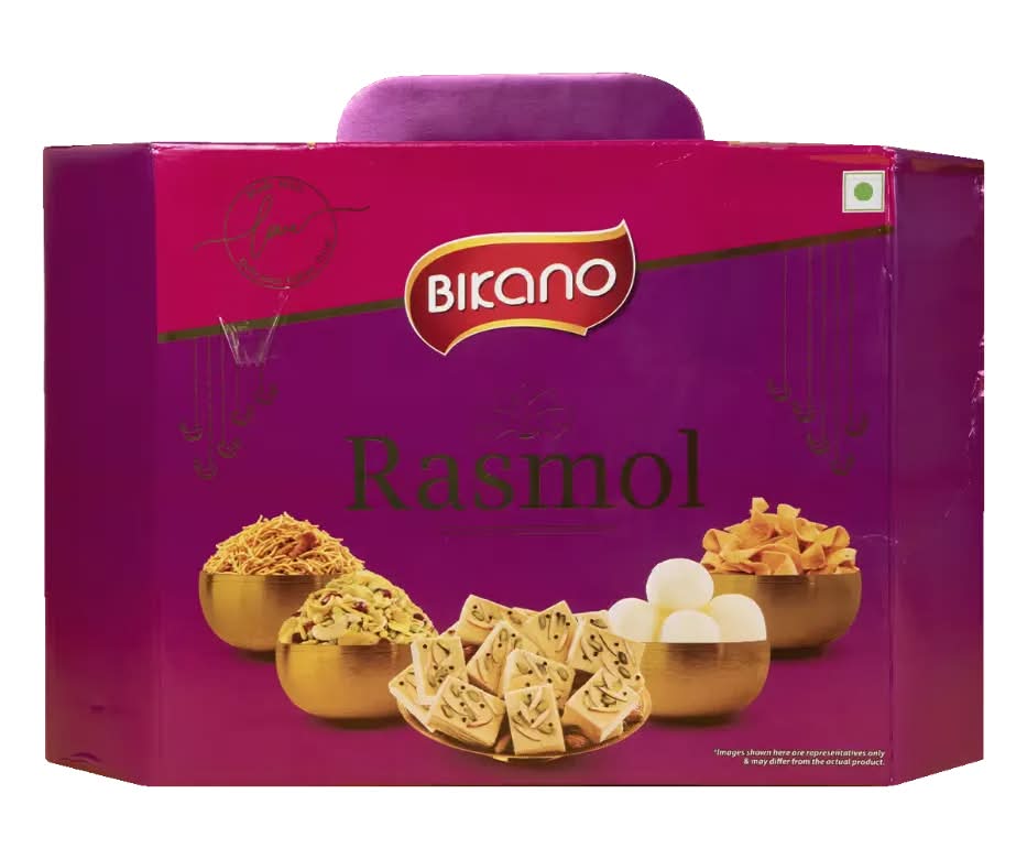 Bikano Rasmol Gift Pack 925g -(500 & 250g- Sweets; 60g,60g & 55g- Snacks)