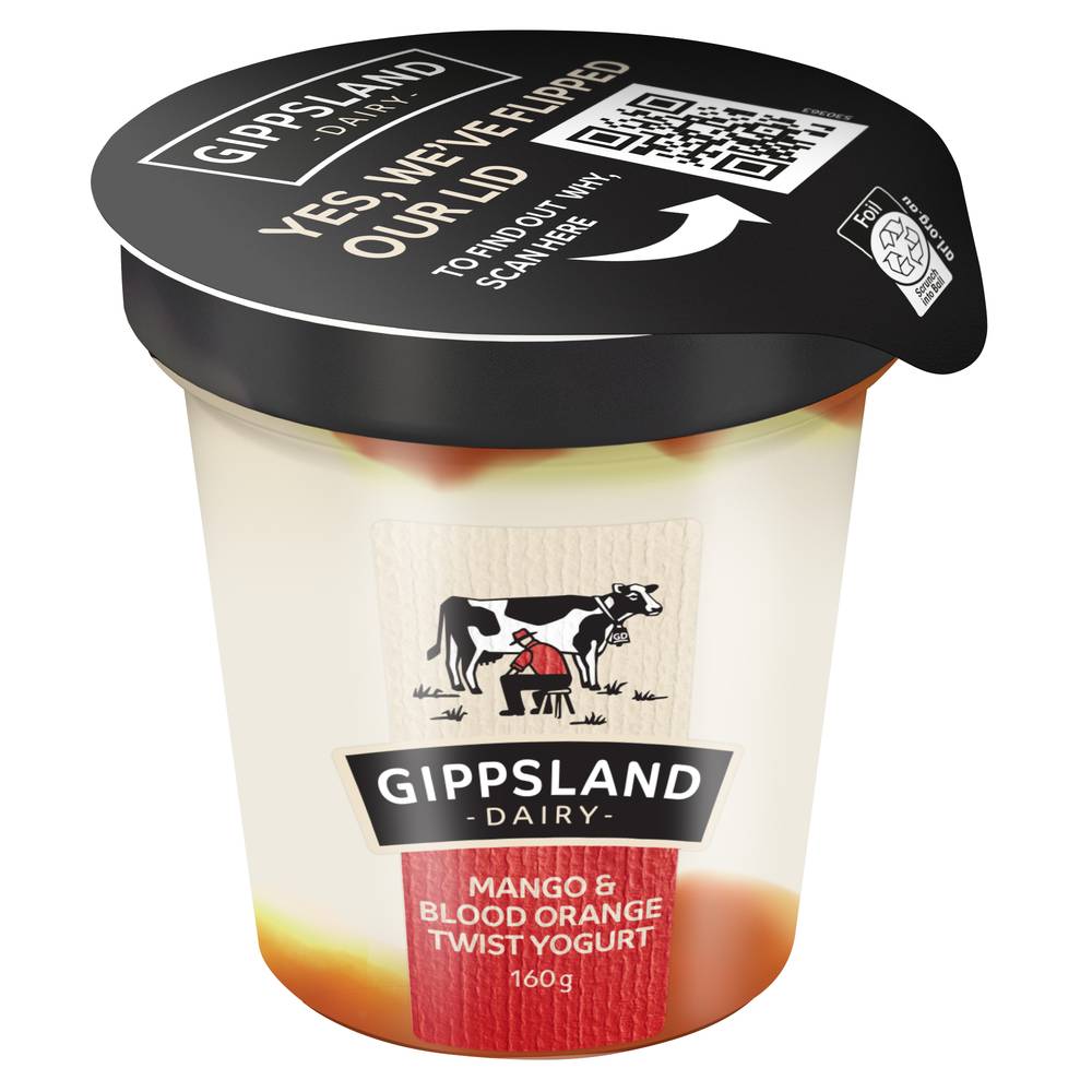 Gippsland Dairy Mango & Blood Orange Twist Yoghurt 160g