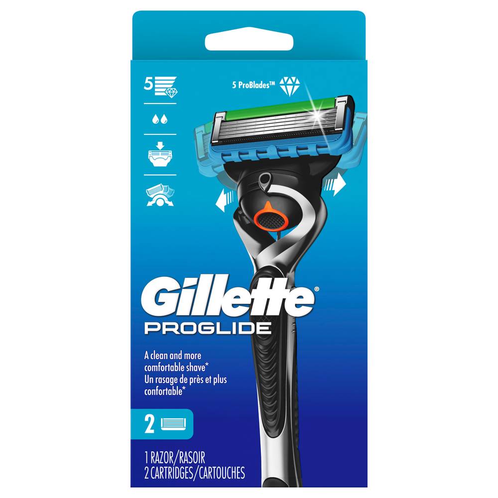 Gillette Proglide Razor Handle & Blade Refills (2.4 oz)