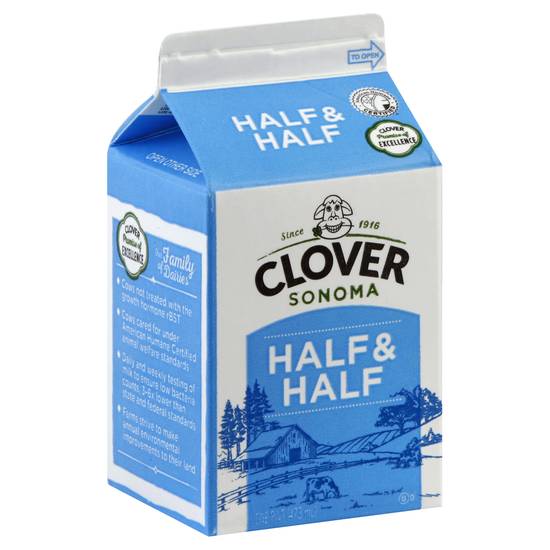 Clover Sonoma Half & Half Milk (16oz carton)
