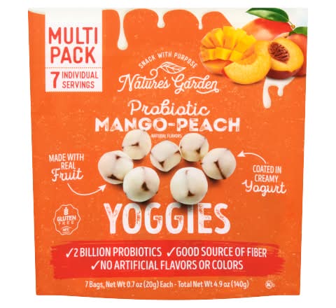 Nature's Garden Probiotic Yoggies, Mango-Peach (7 x 0.7 oz)