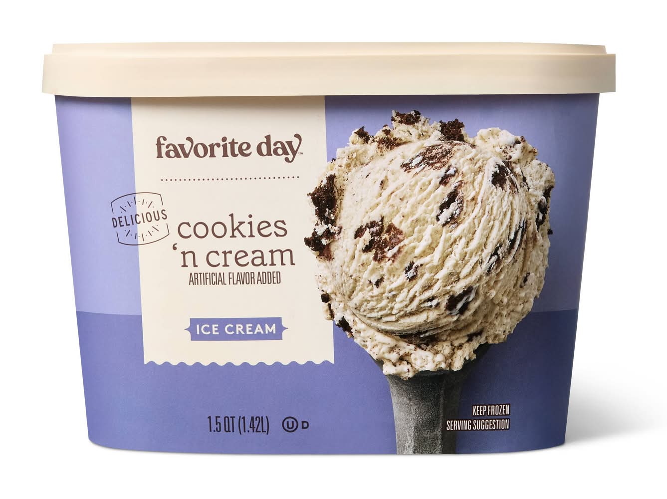 Favorite Day Delicious Ice Cream, Cookies 'N Cream (48 oz)