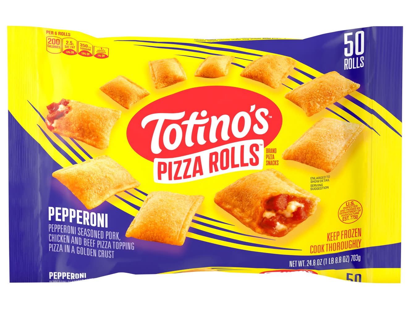 Totino's Pizza Snack Rolls, Pepperoni (24.8 oz, 50 ct)