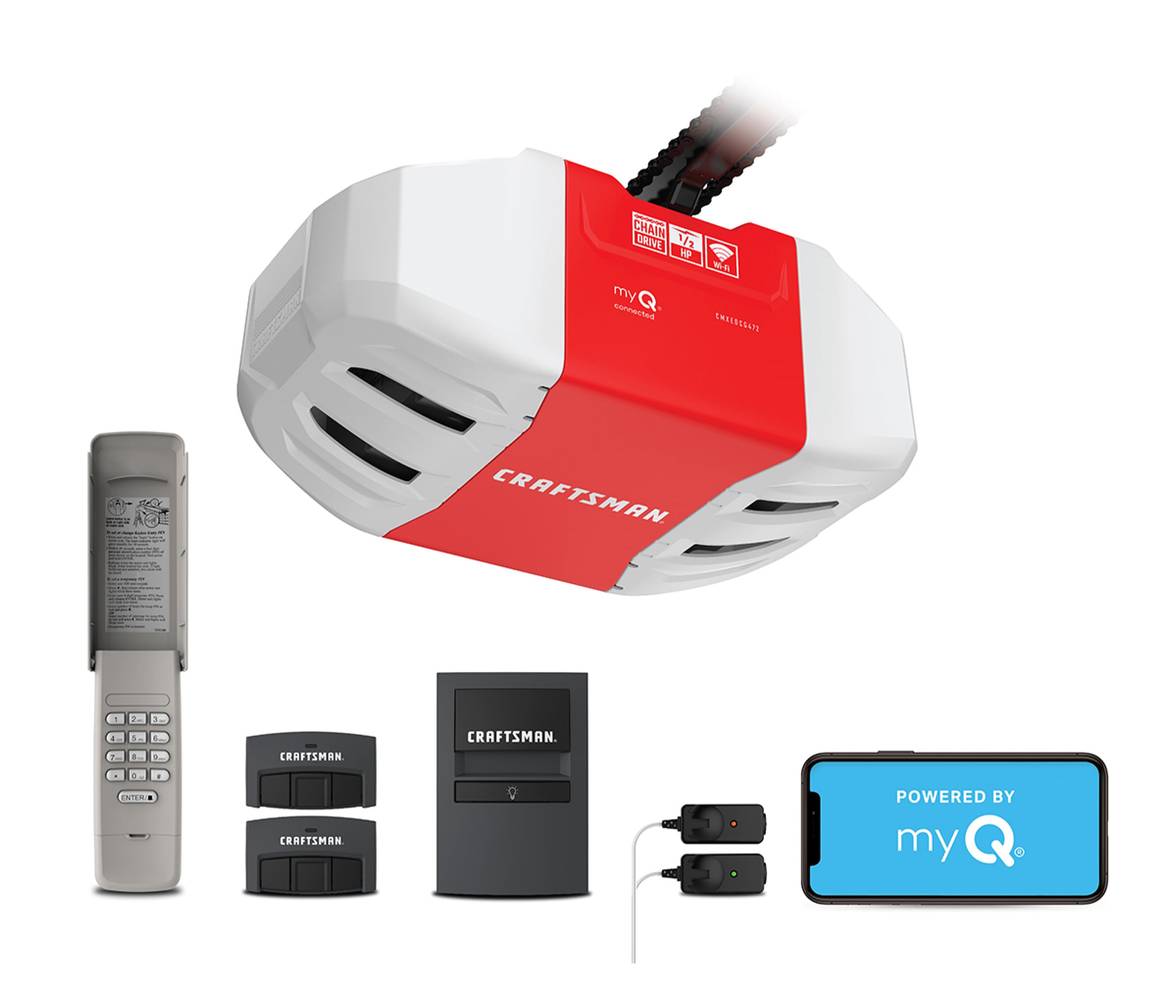CRAFTSMAN 1/2 HP myQ Smart Compatible Chain drive Garage Door Opener Wi-Fi Compatibility | CMXEOCG472