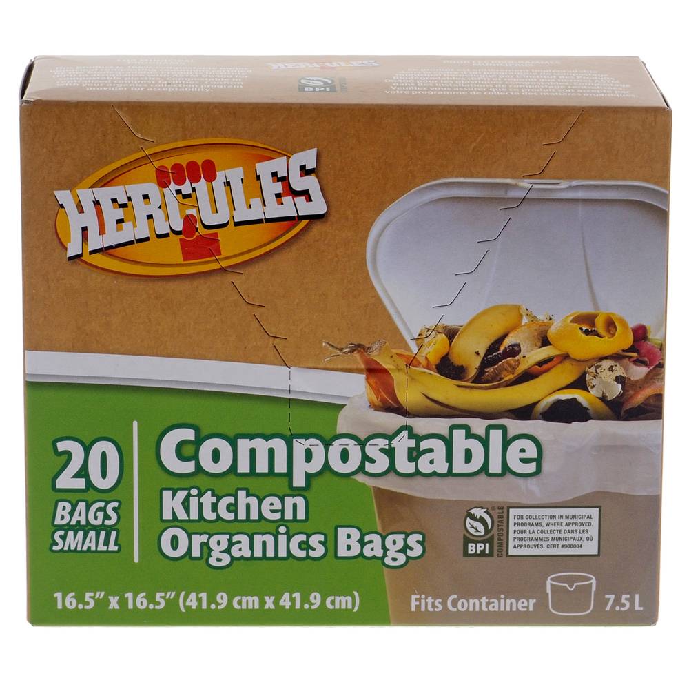 Hercules petits sacs compostables (41.9 cm x 41.9 cm - 7.5 l)