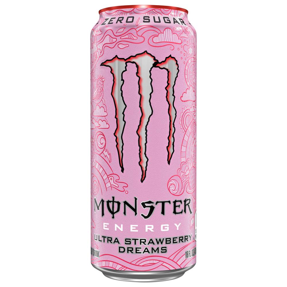 Monster Energy Zero Sugar Ultra Energy Drink, Strawberry Dreams (16 fl oz)