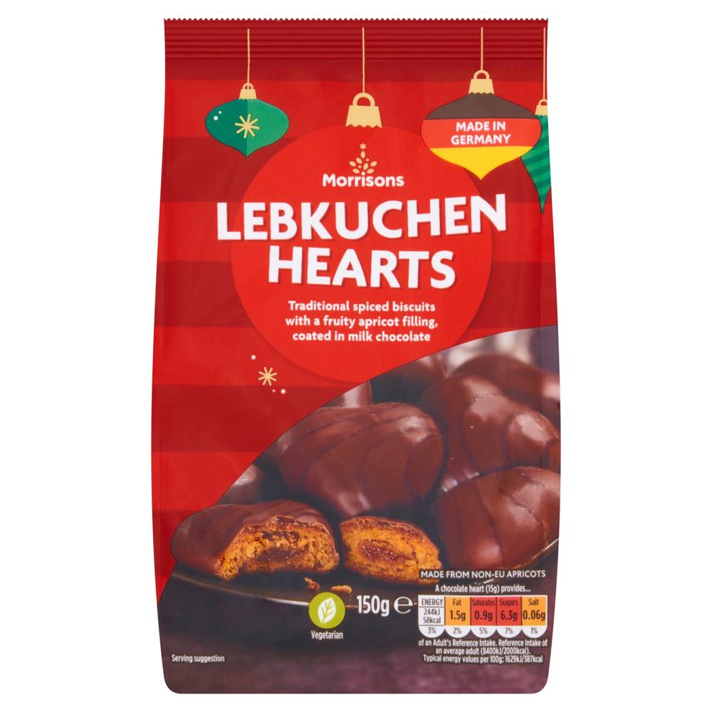 Morrisons Lebkuchen Milk Chocolate Hearts (150g)