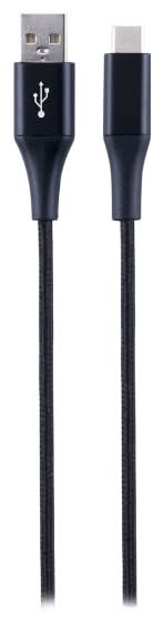 Ativa® Braided USB Type-C Charge And Sync Cable, 6", Black, 45839