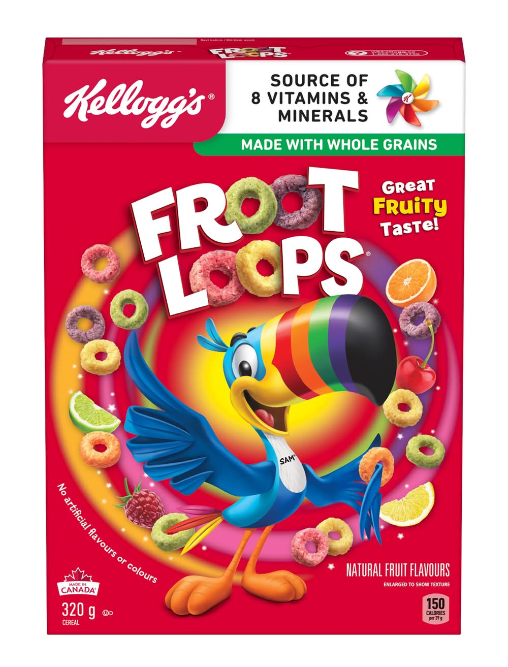 Kellogg's Froot Loops Mixed Cereal, Natural Fruit (320 g)