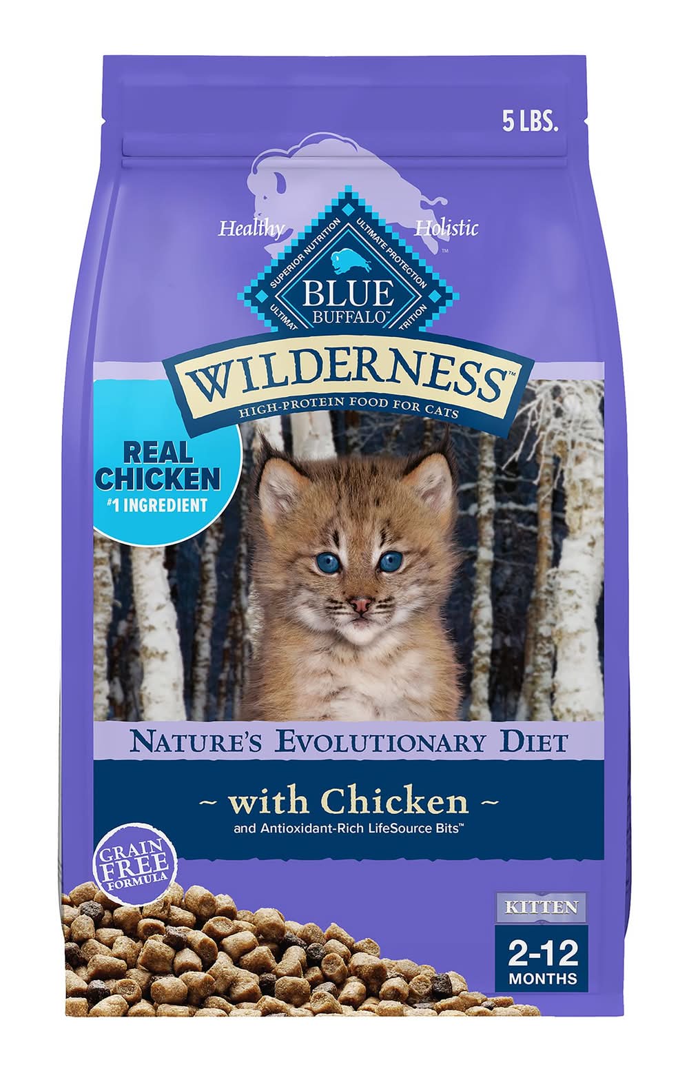 Blue Buffalo Wilderness Kitten Dry Cat Food - Grain Free, Chicken (Flavor: Other, Size: 5 Lb)
