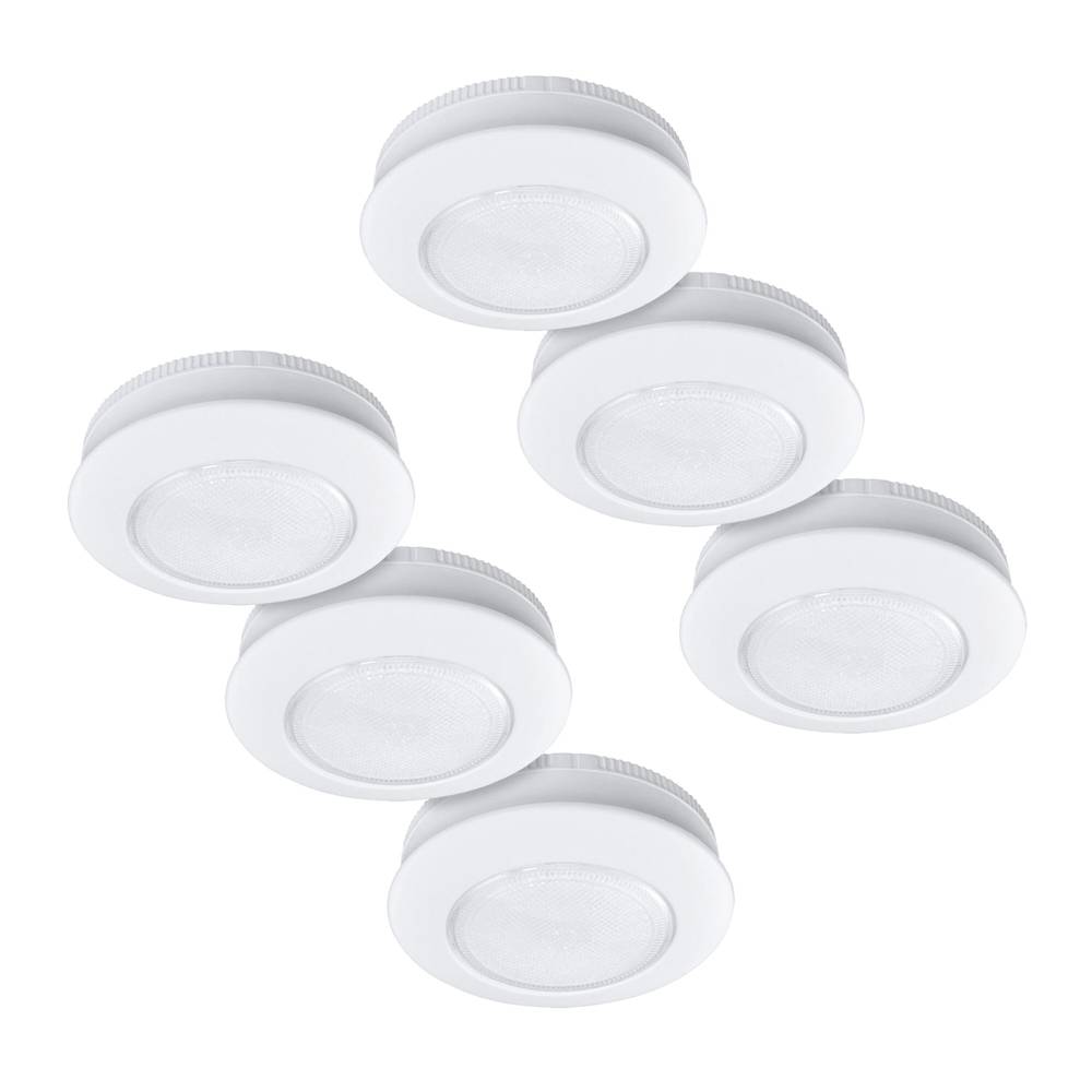 Utilitech 6-Pack 1-in Battery Operated LED Puck Light | BO1414-WHG-03LF6-U