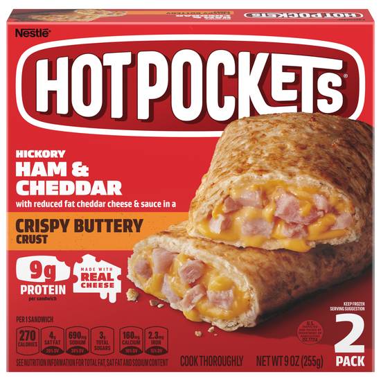 Hot Pockets Nestle Hickory Ham and Cheddar Crispy Buttery Crust