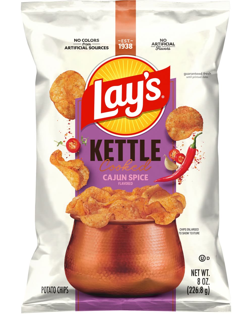 Lay's Kettle Cooked Potato Chips, Cajun Spice (8 oz)