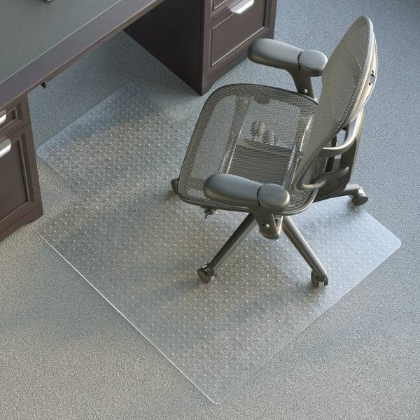 Realspace™ Economy Commercial Pile Chair Mat with Lip, 36" x 48", Clear