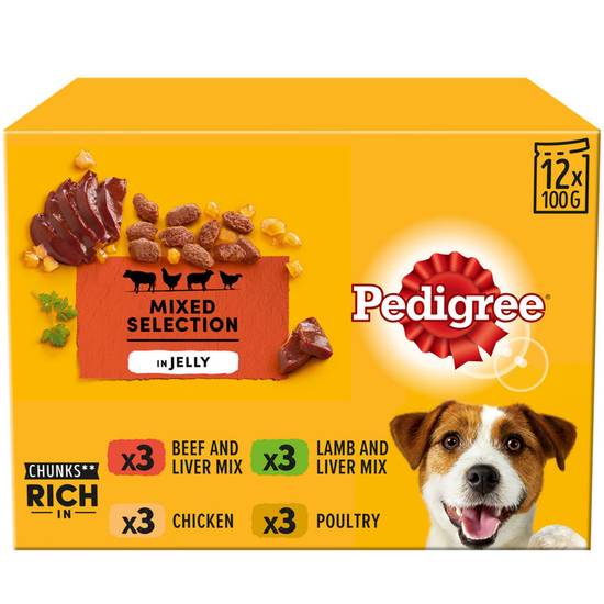 PEDIGREE® Pouch in Jelly Favourites 12 x 100g