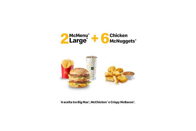2 McMenu Large + 6 Chicken McNuggets