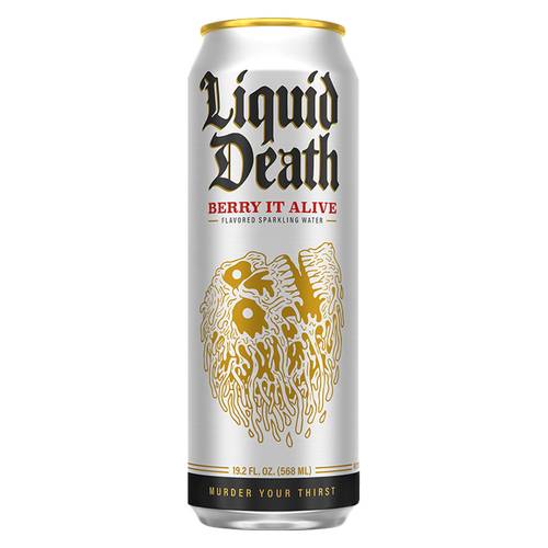 Liquid Death Sparkling Water Berry It Alive 19.2oz King Size Can