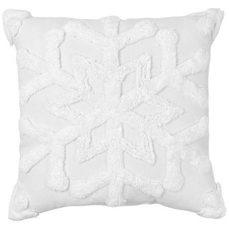 Holiday Time Textured Snowflake Decorative Throw Pillow