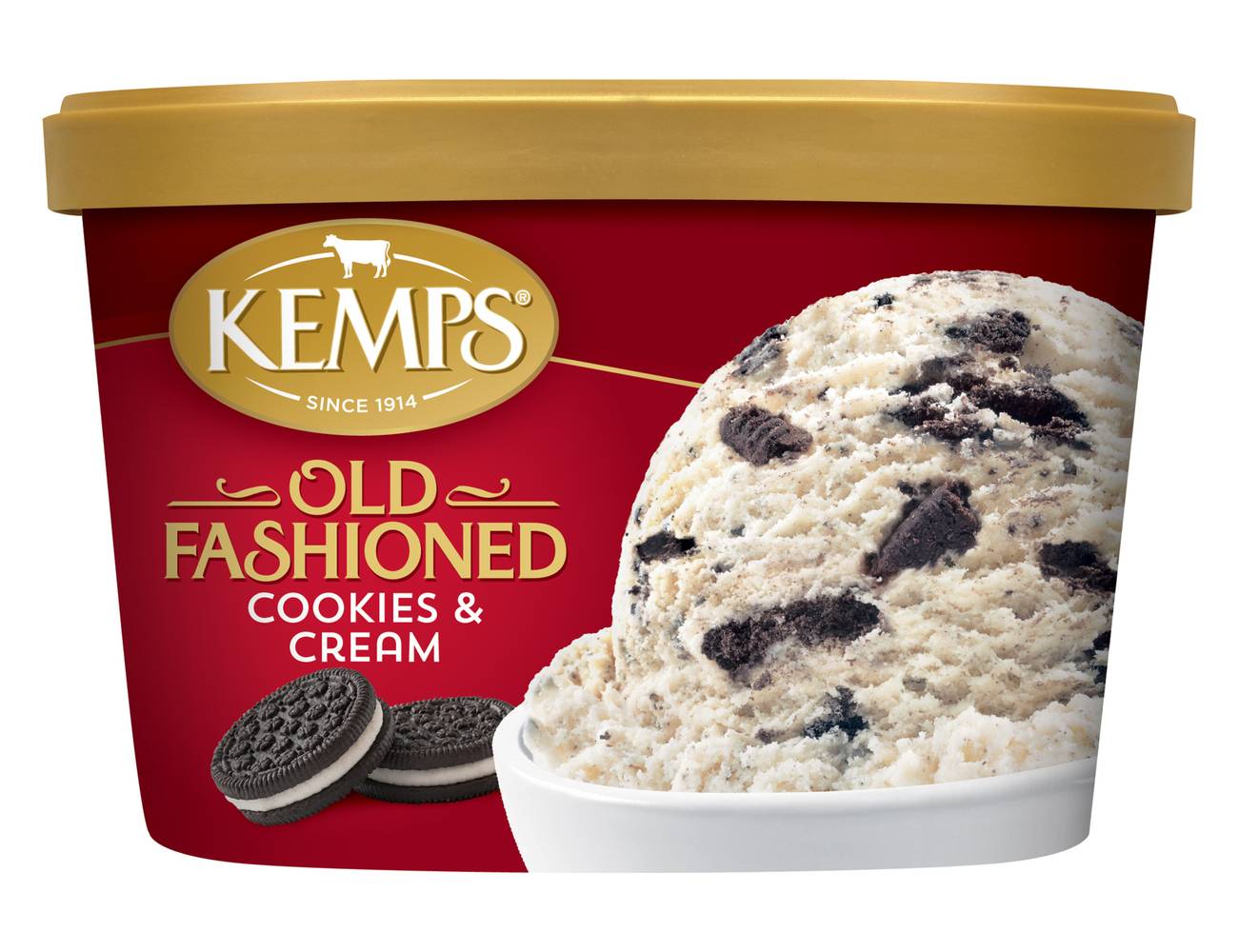 Kemps Old Fashioned Ice Cream, Cookies & Cream (1.5 qt)