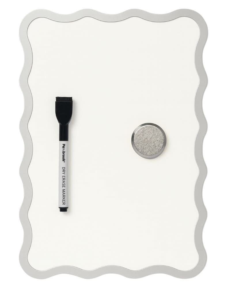 Pembrook Silver Scalloped Desktop Dry Erase Board