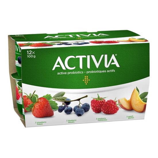 Activia Assorted Flavours Probiotic Yogurt (strawberry, blueberry, raspberry, peach)