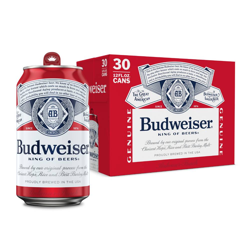 Budweiser American Patriotic Lager Beer (30 x 12 fl oz)