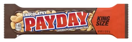 Payday Chocolatey Covered Peanut & Caramel King Size Candy Bar 3.1oz