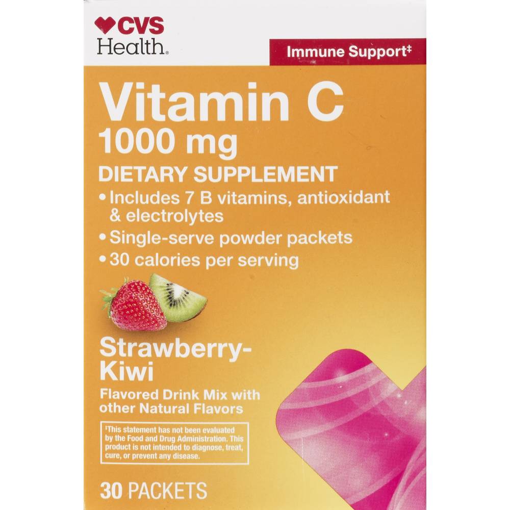 Cvs Health Immune Support Vitamin C Drink Packets, Strawberry Kiwi, 30 Ct