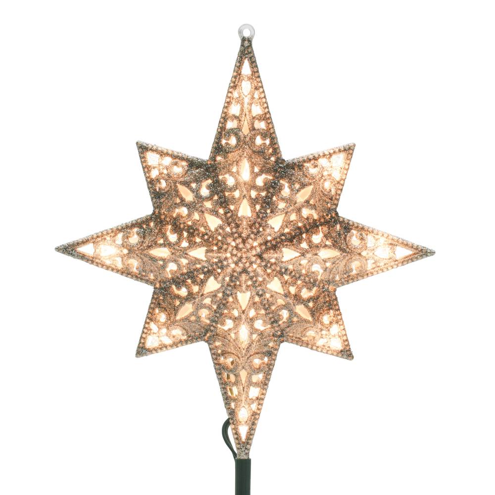 GE 11-in Star Silver Clear Christmas Tree Topper | 71080LO