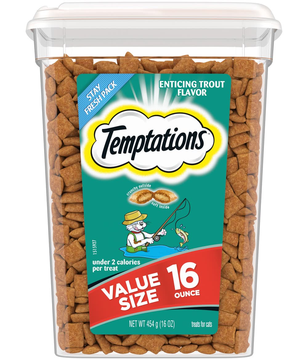Temptations Classic Crunchy & Soft Cat Treats, Enticing Trout (16 oz)