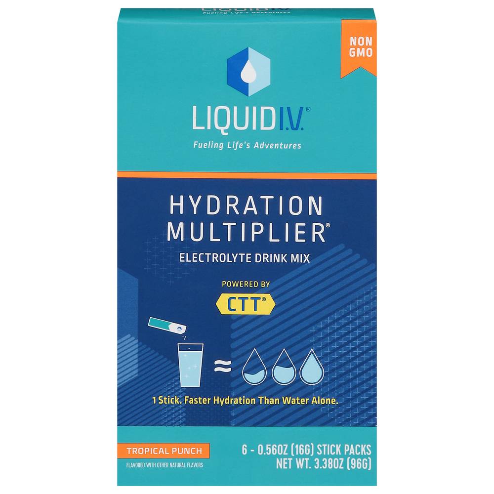 Liquid I.V. Hydration Multiplier Electrolyte Drink Mix, Tropical Punch (0.56 oz, 6 ct)