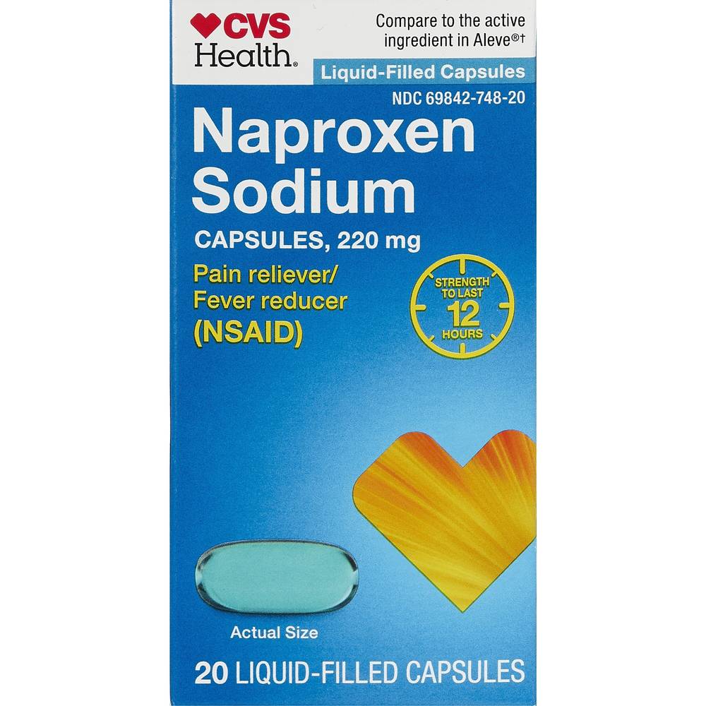 CVS Health Naproxen Sodium 220 MG Liquidid-Filled Capsules, 20 CT