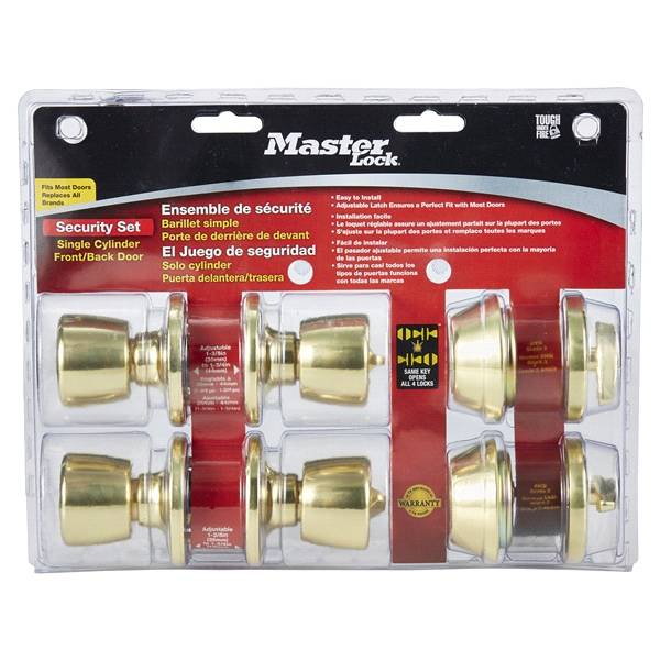 Master Lock Polished Brass Tulip Cylinder Combo Door Lock
