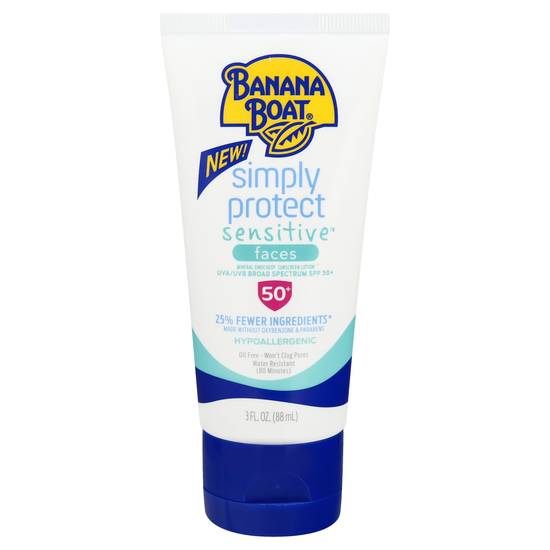 Banana Boat Simply Protect Sensitive Faces Spf 50 Sunscreen (3 fl oz)
