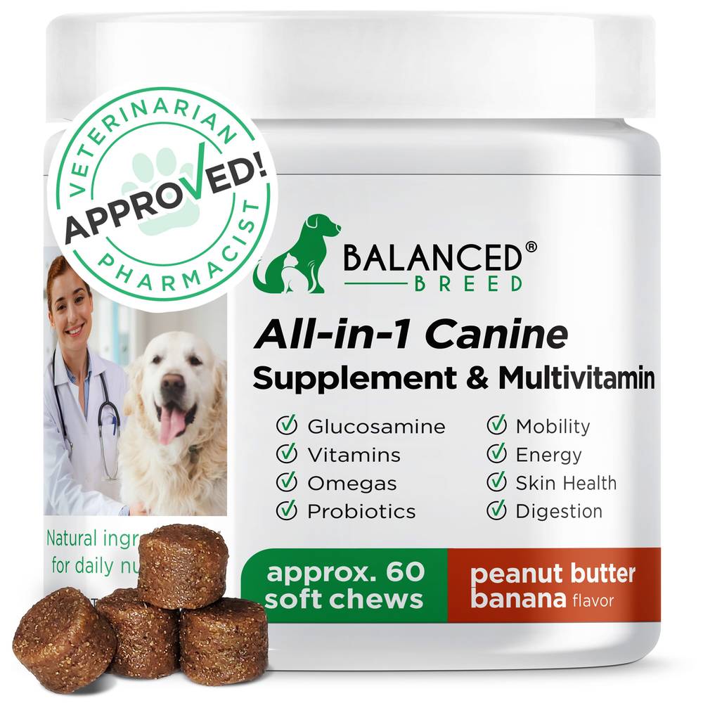 Balanced Breed All-In-1 Canine Supplement & Multivitamin, 60 ct