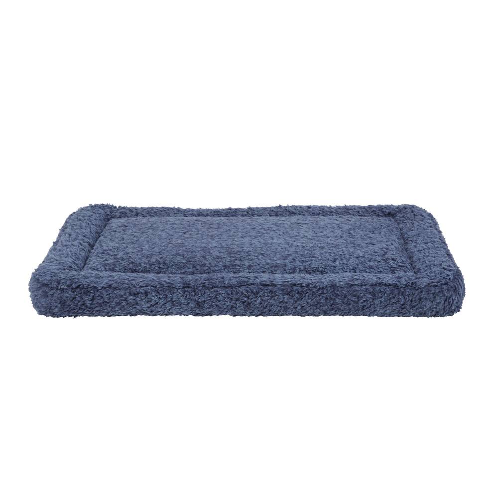 Top Paw Cozy Plush Crate Mat For Dogs, 30 inch x 19 inch, Blue